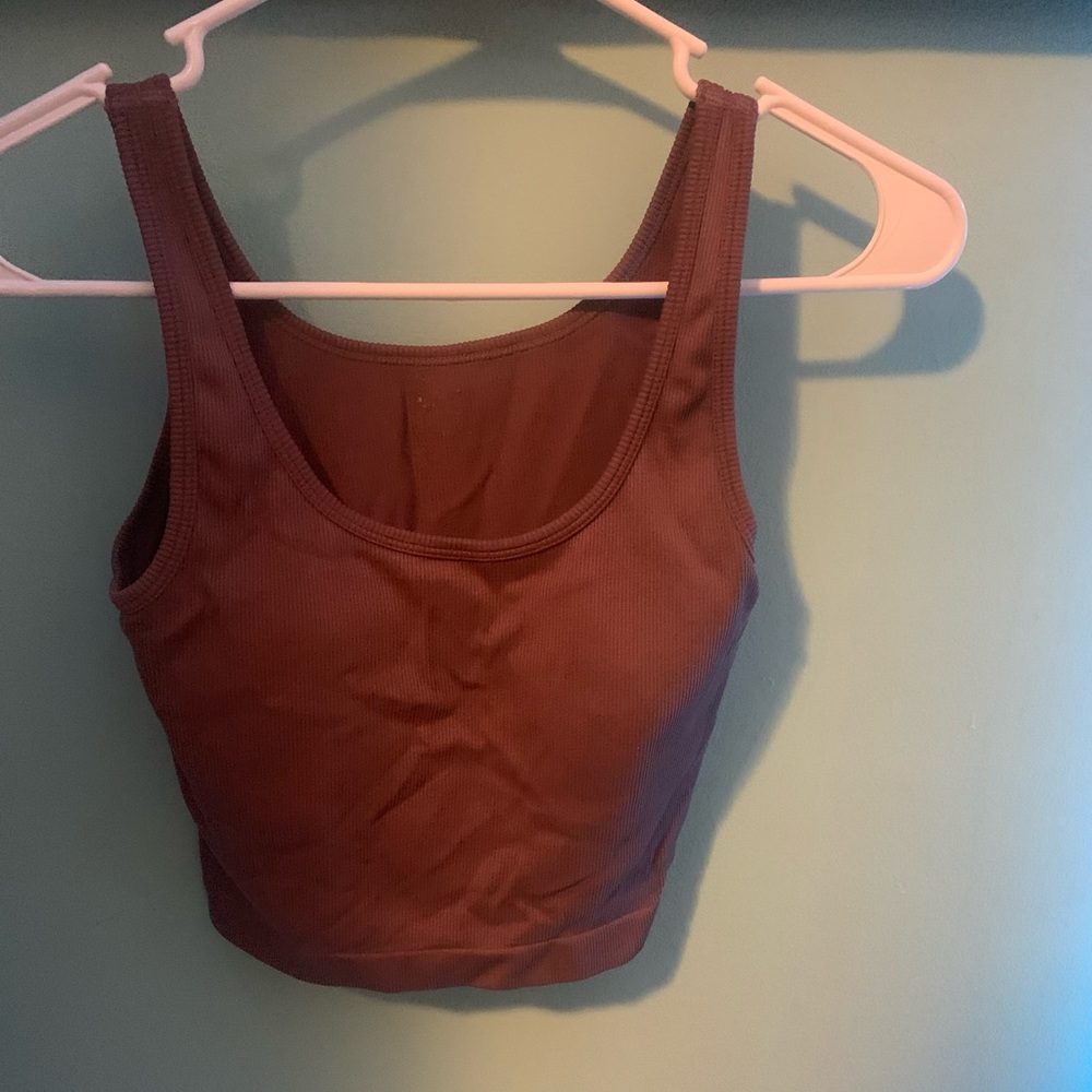 Dark pink sports bra tank top